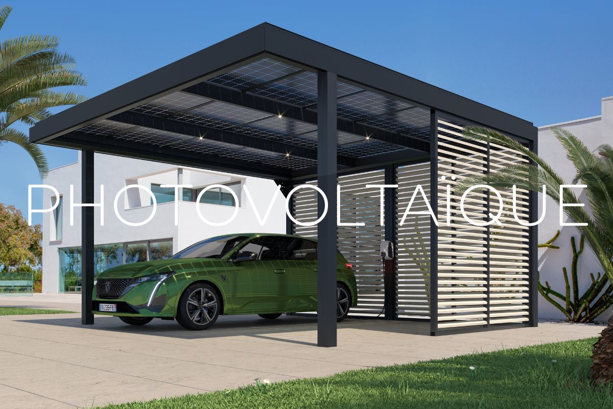 Carport photovoltaïque aluminium